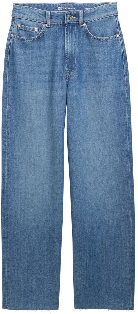 Tom Tailor Denim - Jeans met wijde pijpen en stretch - Maat M - Clean Mid Stone Blue Denim