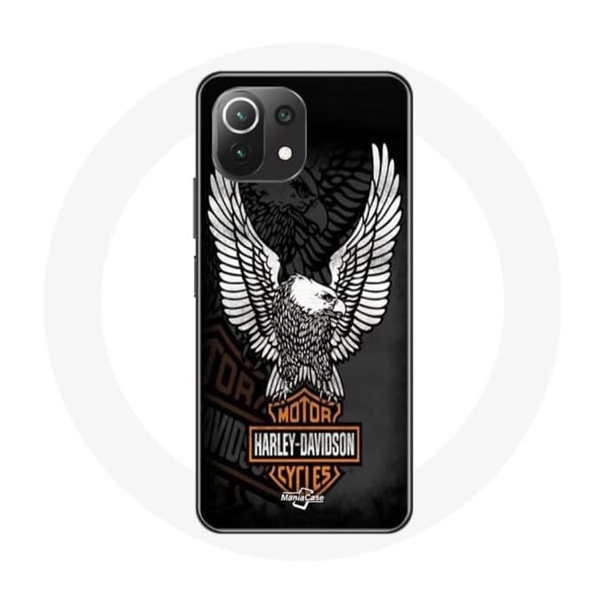 Coque - Harley Davidson - Xiaomi Mi 11 Lite - Noir - Aigle logo - Rigide