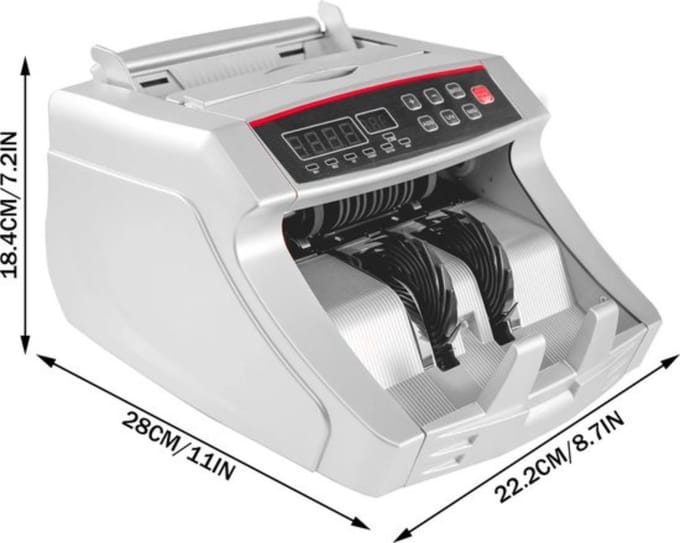 Biljettelmachine - Professionele Geldtelmachine - Donkergrijs - 1000 Biljetten Per Minuut