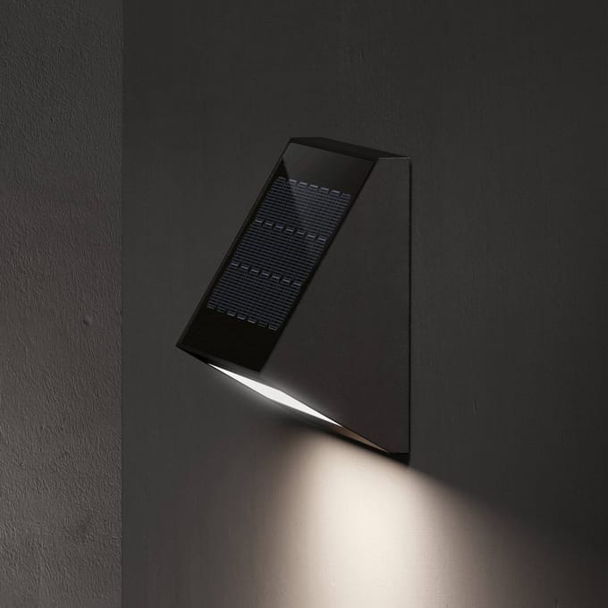 KLEWE LED-zonne-wandlamp ECOSTEP, antraciet, 17 cm, IP65