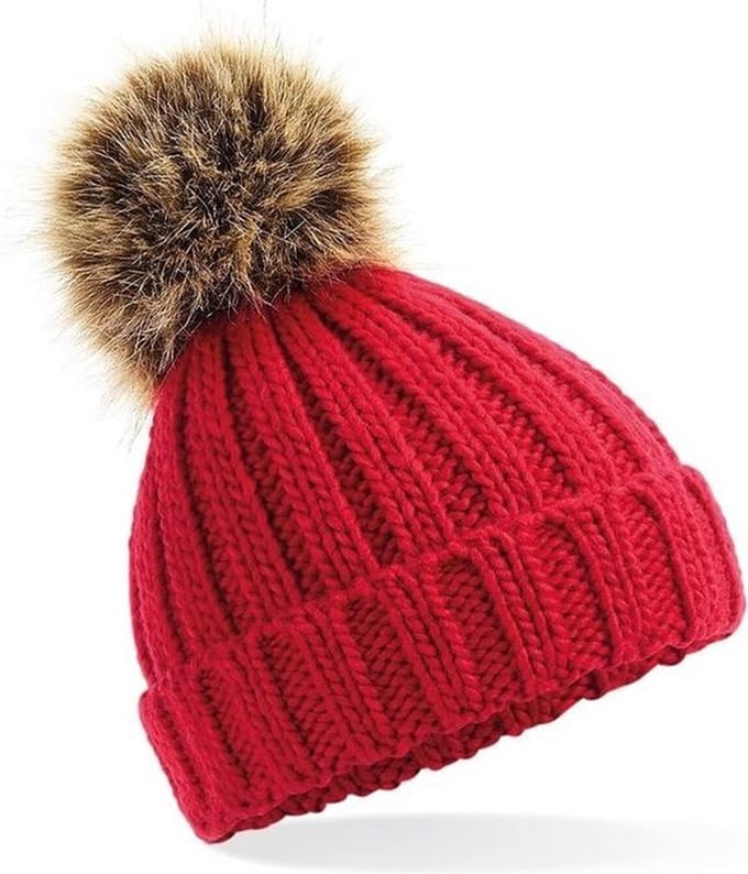 Jumada's Muts - Rood - Met pompon - Dames - Winter - Muts - One size