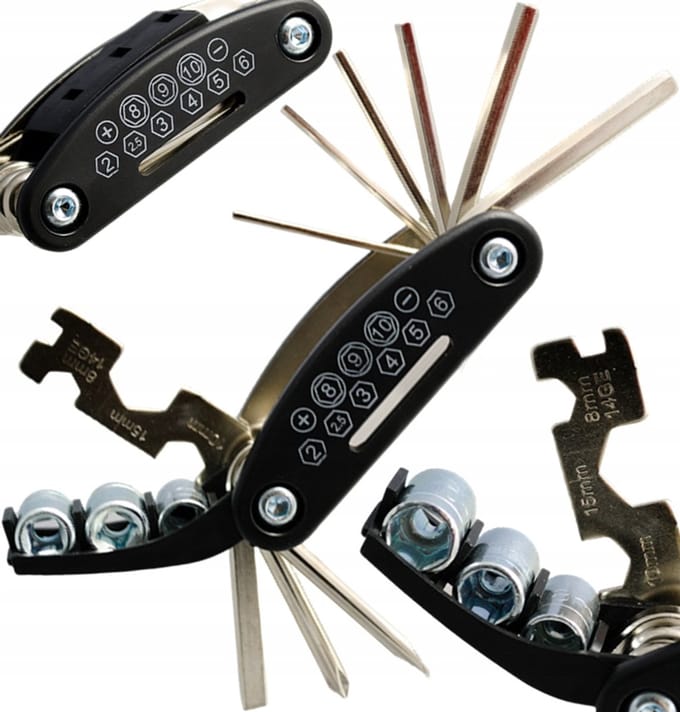 RAION - Multitool Bicycle Set - 16 in 1 - Compact - Klapmes Stijl