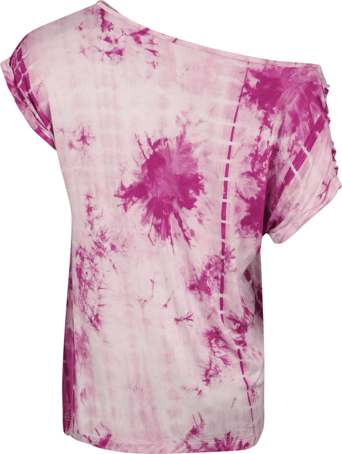 R.E.D. Rock-Engineered Design wit-roze T-shirt met uniek batikpatroon - Dames - XL