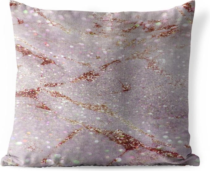 Tuinkussen - Marmer - Paars - Rood - 40x40 cm - Weerbestendig