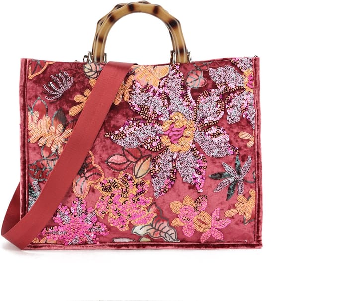 Giuliano Kunstlederen pailletten handtas Hazel - Fuchsia