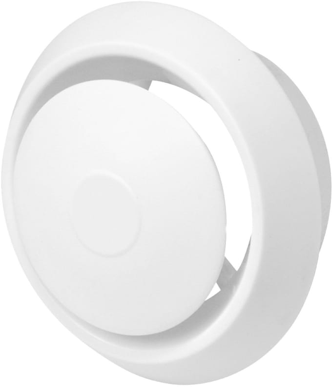 Afzuigventiel Ø125 mm - Toe- en afvoer - Kunststof - Wit