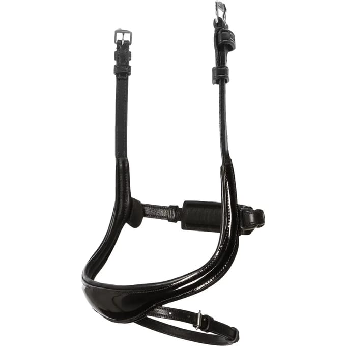 Combinatie paardenneusriem Kieffer Ultrasoft Amy Shine with square chrome buckles