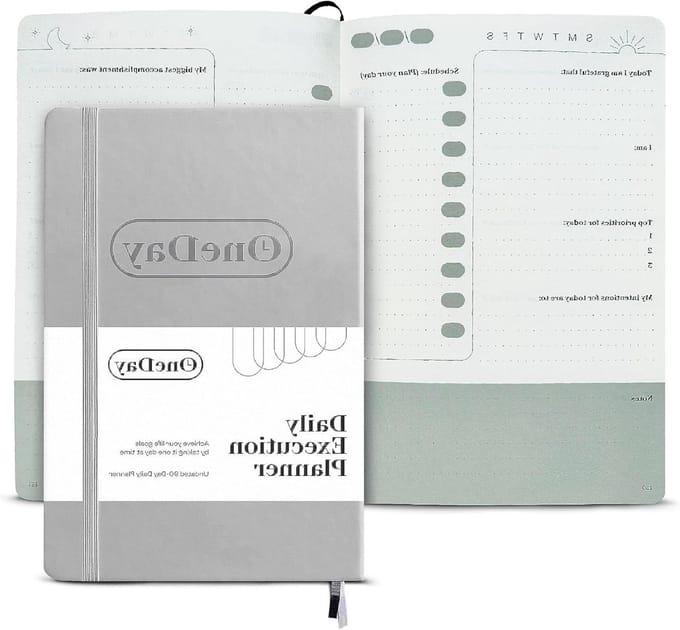 Dagelijkse Planner - Organizer Dagboek - Doelen Behalen - Ongedateerd 90 Dagen - A5 Formaat - Grijs
