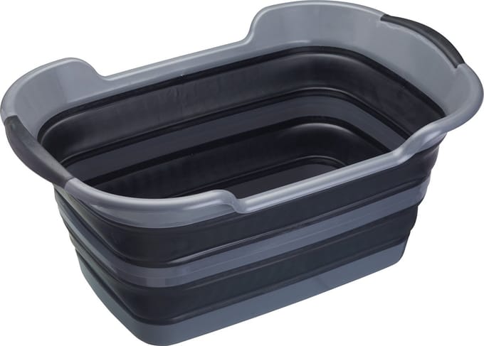 KitchenCraft MasterClass Smart Space Grote opvouwbare wasmand - zwart/grijs 60,5 x 40 x 28 cm