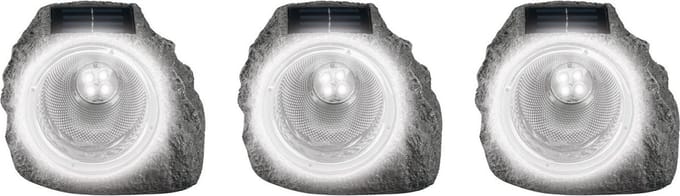 Livarnolux Tuinlampen - Solar - Led - 3 stuks - Grijs