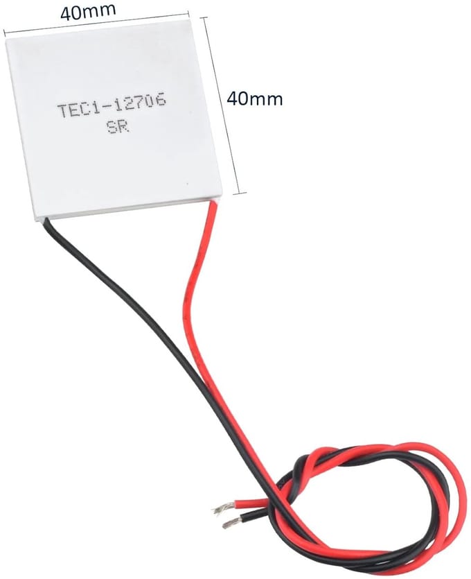 Peltier Koelmodule - Thermo-elektrisch Koellichaam - Temperatuur Regulatie - 12V 6A 60W - 40x40x3.6mm