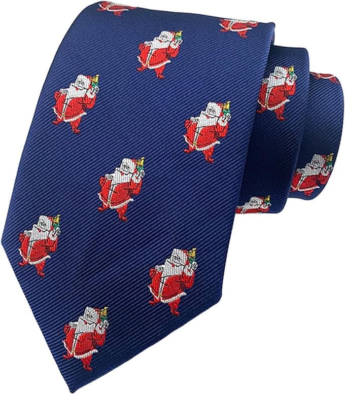 Sorprese Stropdas - Kerst Stropdas - 100% Zijde - Blauw - Stropdassen - Model 1 - Cadeau