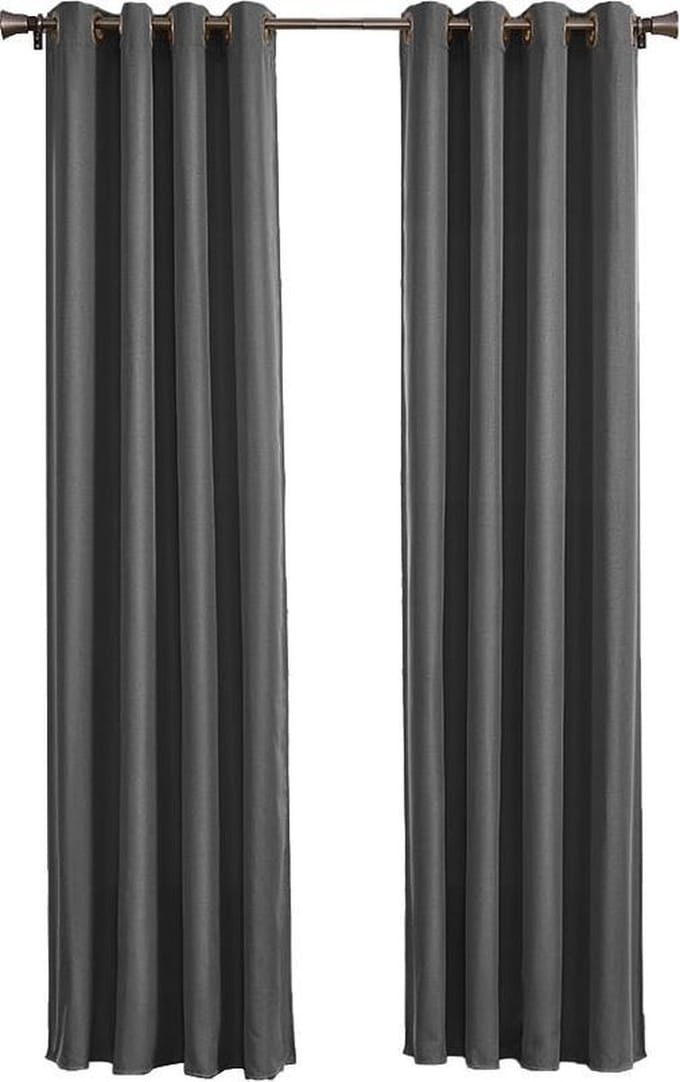 Larson - Luxe effen blackout gordijn - met ringen - 3m x 2.5m - Donkergrijs