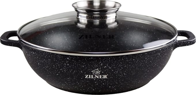Zilner Lage Marmite 28cm - Antiaanbaklaag, Ovenbestendig, Aromaknop