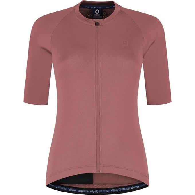 Rogelli Essential II Dames Korte Mouw Fietsshirt - Lange Rits - Roze