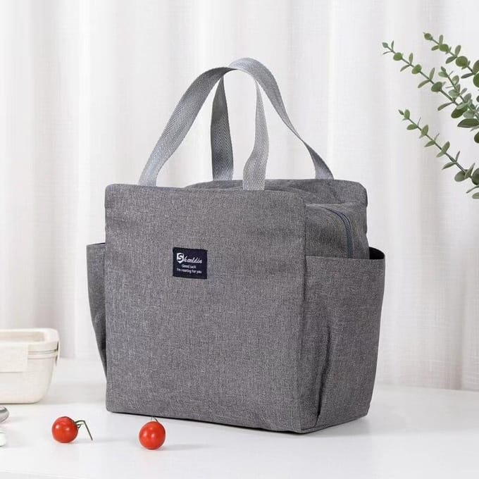 Grote Capaciteit Koeltas Oxford Draagbare Rits Thermische Lunchtassen Geïsoleerde Vriezer Tas Kampeer Picknicktas grijs