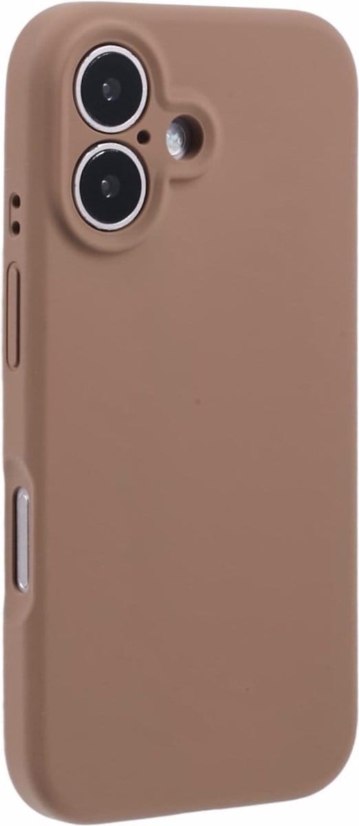 Lunso Geschikt voor iPhone 16 hoesje - Flexibel siliconen Backcover - Bruin