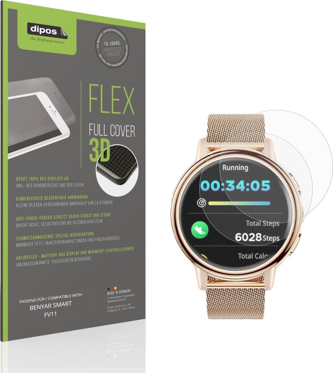 dipos FLEX – 2x Matte Screenprotector geschikt voor BENYAR SMART FV11 | Volledige Schermbescherming | Case-Friendly