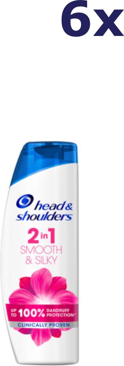 Head & Shoulders Shampoo - Smooth & Silky 2 in 1 6 X 400ml VOORDEELVERPAKKING