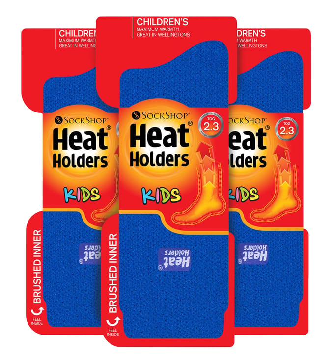 Heat Holders - Set van 3 thermo wintersokken voor kinderen - Koningsblauw