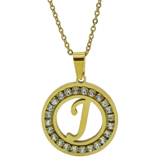 Initiaal ketting met letter hanger J – Premium gold-plated staal