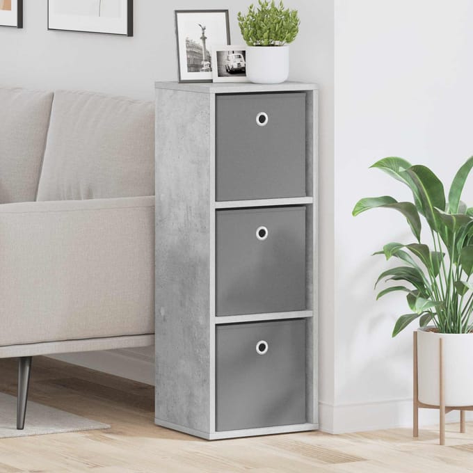 vidaXL - Dressoir - met - lade - Beton - Grijs - 30,5 - x - 27 - x - 84,5 - cm