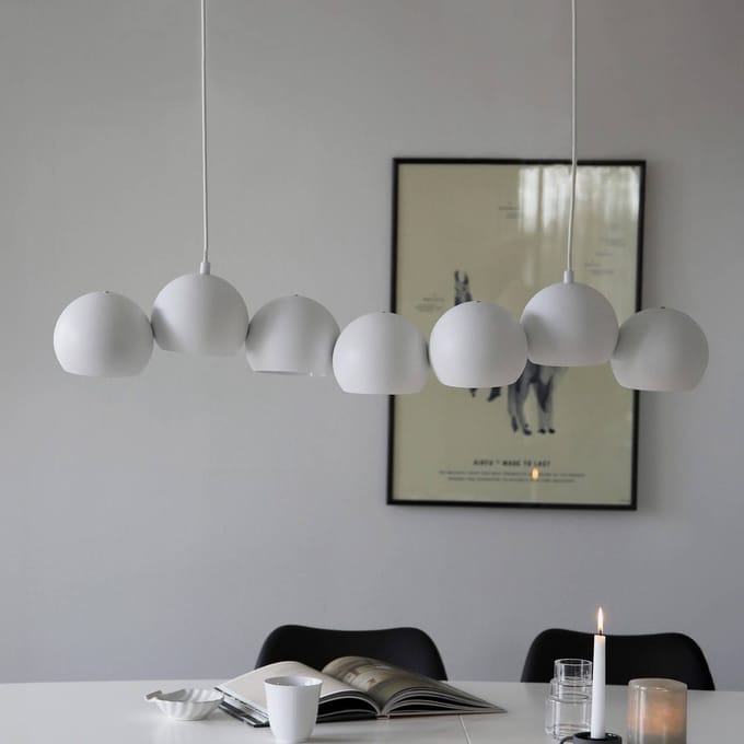 Markslöjd Cupolo hanglamp, wit, ijzer, lengte 101 cm, 7-lamps