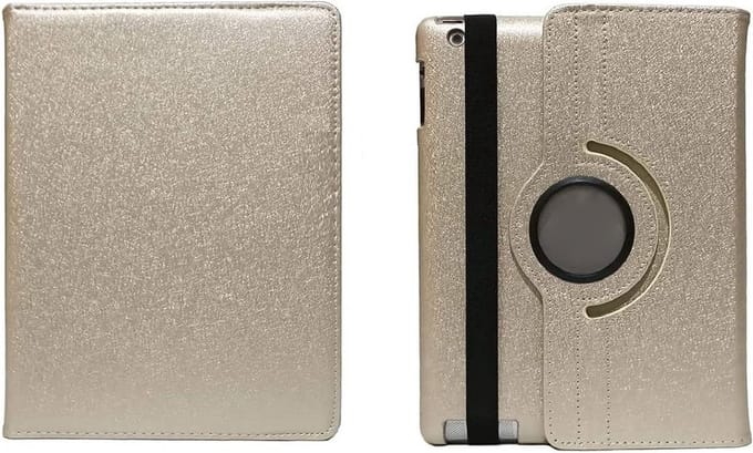 Draaibare Bookcase - Geschikt voor oude iPad Hoes 2e, 3e, 4e Generatie - 9.7 inch (2011,2012) Goud