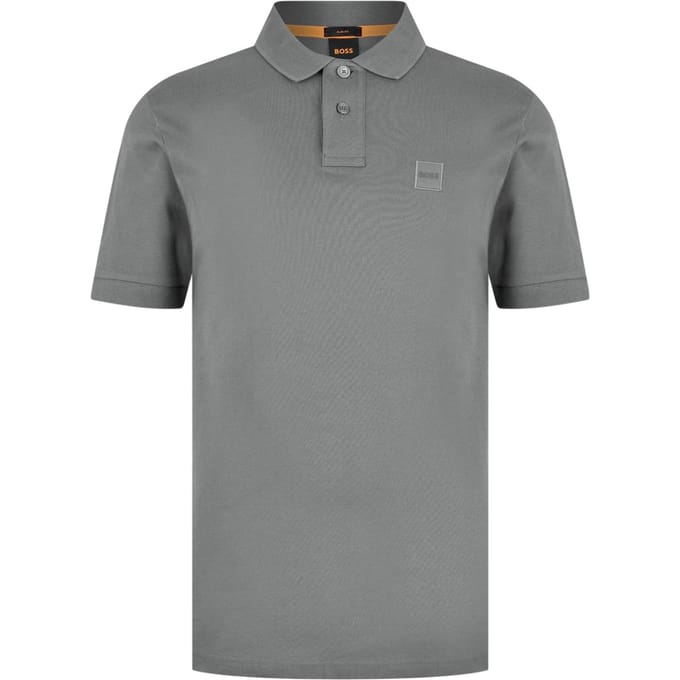 Boss Heren Passagiers Box Logo Polo Shirt (Houtskool)