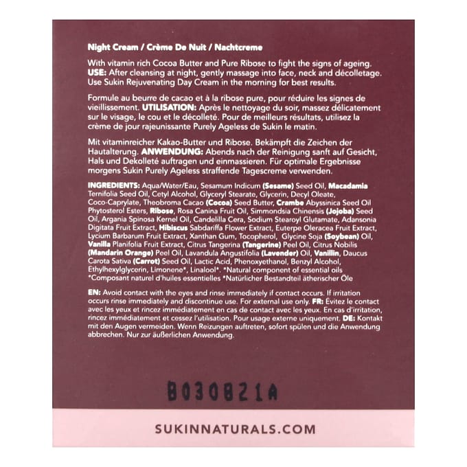 Sukin, Purely Ageless, Restorative Night Cream, 4.06 fl oz (120 ml) gray