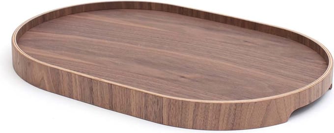 Bosign - CurveLine -Dienblad - Walnoothout - Anti-slip - Medium -  39 x 26 x 3 cm