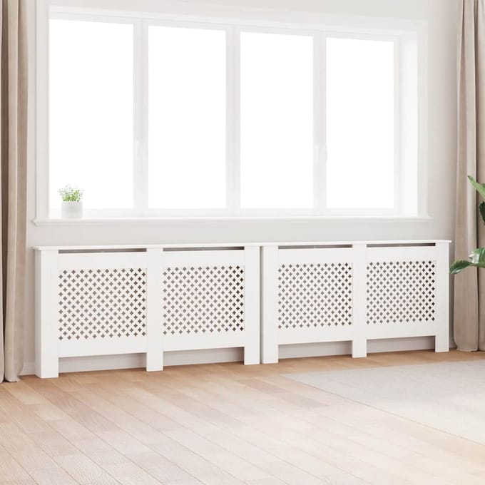 vidaXL Radiatorombouwen 2 st 152x19x81.5 cm MDF wit