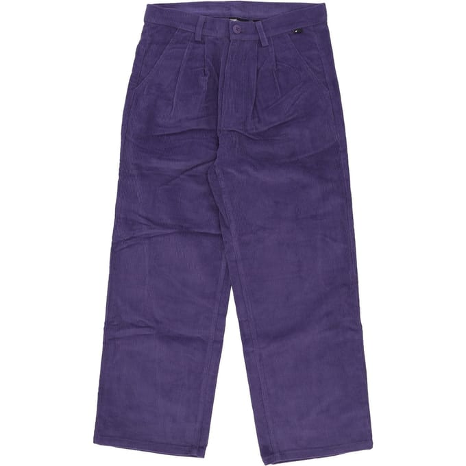 Lange corduroy herenbroek stoffig paars
