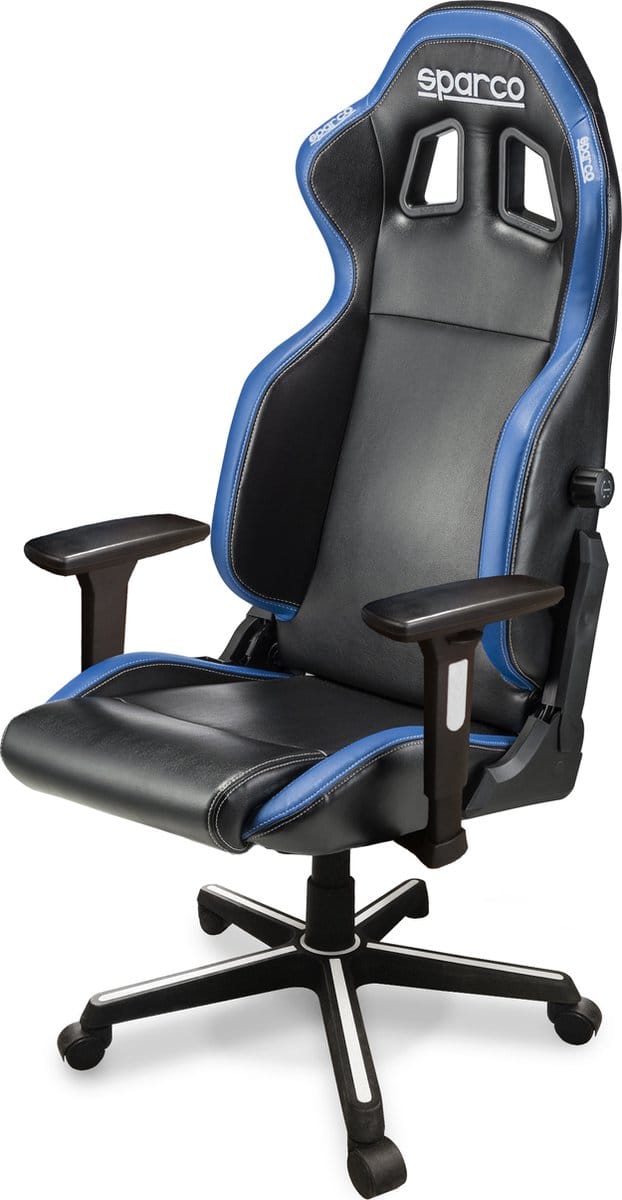 Sparco Icon Sky Bureaustoel - Zwart — Blauw — Maat Onesize