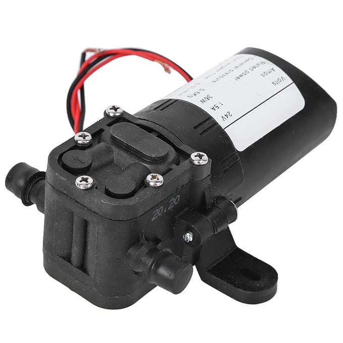 36W Membraanpomp, Maximale Doorstroming 3,5L/min, 12V/24V, Dubbele Rechte Buis, FL-5206 (24 Volt (gelijkstroom))