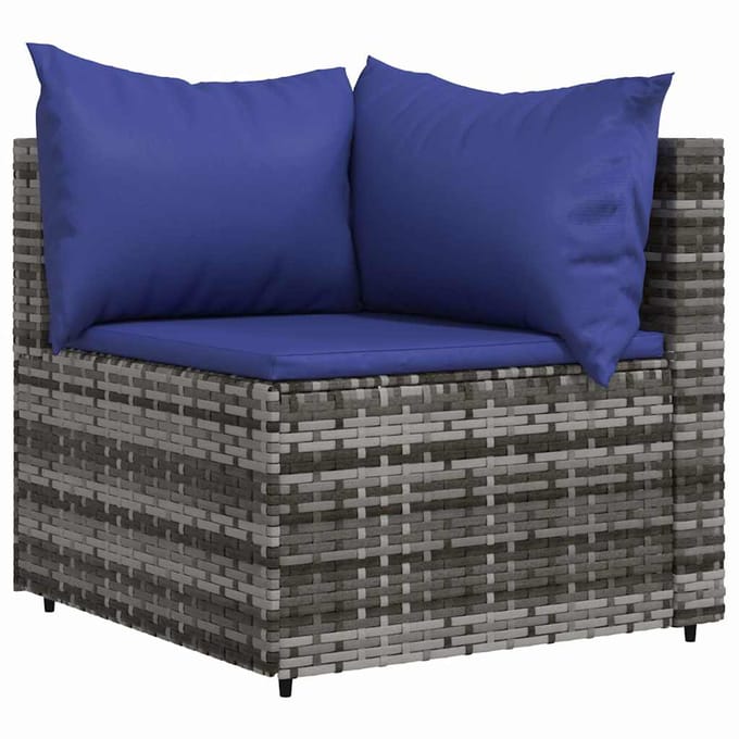 vidaXL - Tuinhoekbanken - met - kussens - 2 - st - poly - rattan - grijs