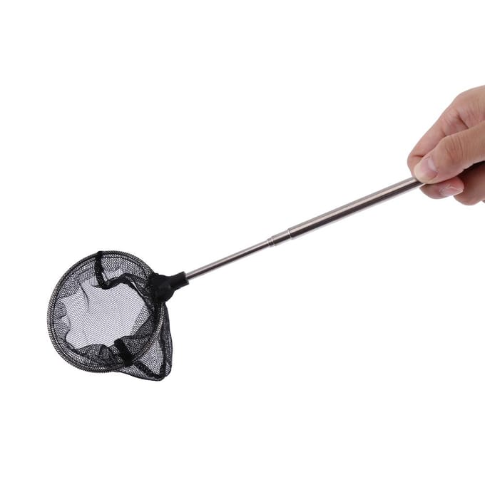 Vis Aquarium Accessoires Net Mini Verstelbaar Telescopisch Vissen Garnalen Schepnet Rond black
