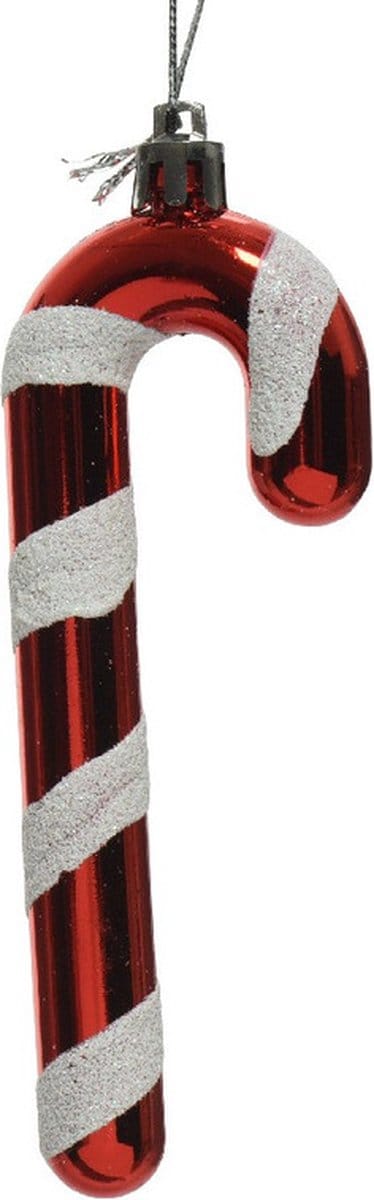 Kersthangers zuurstokken - 2x st - rood/wit - H12 cm - kunststof - kerstversiering