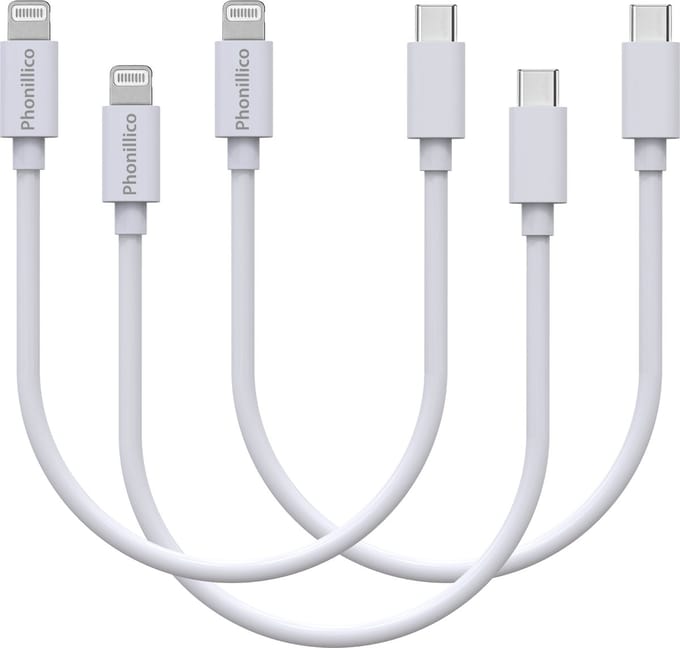 3x Lightning naar USB C Kabel Wit - 0,2 meter - Oplaadkabel voor iPhone 14 / 14 PLUS / 14 PRO / 14 PRO MAX / 13 / 13 MINI / 13 PRO / 13 PRO MAX