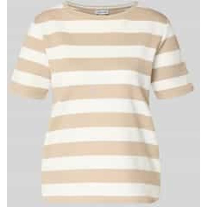 T-shirt met viscose en ronde hals