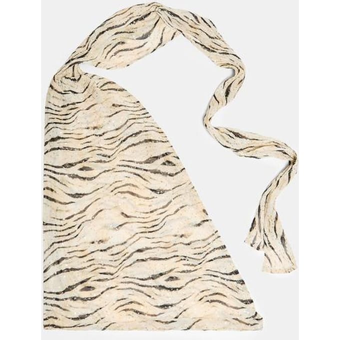 Stradivarius Pareo sjaal met zebraprint  Ecru OS