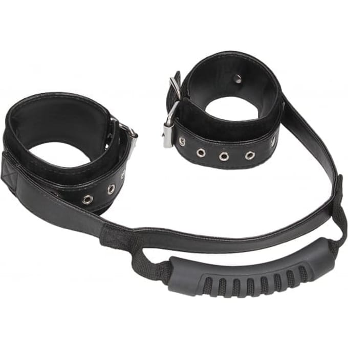 Bonded Leather Hand Cuffs With Handle