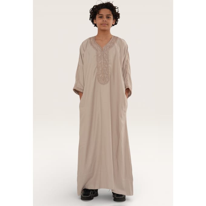 Heren zalm Marokkaanse Thobe Robe Djellaba Gandoura Eid Jubba-HM66