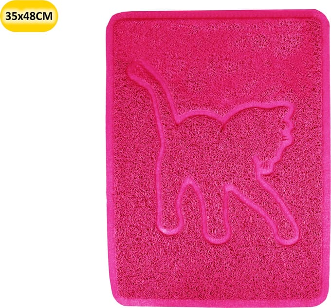 Kattenbakmat Kattenbak fuchsia Kattenbakmat 35x48 cm: Efficiënte Grit Opvanger voor een Schone Omgeving
