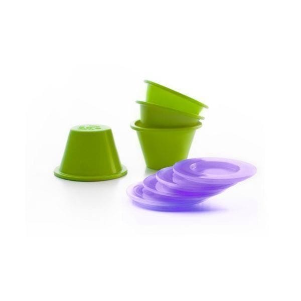 Moules à flan - Ibili - 871800 - Lot de 4 - 8 cm - 100% silicone - Couvercle inclus