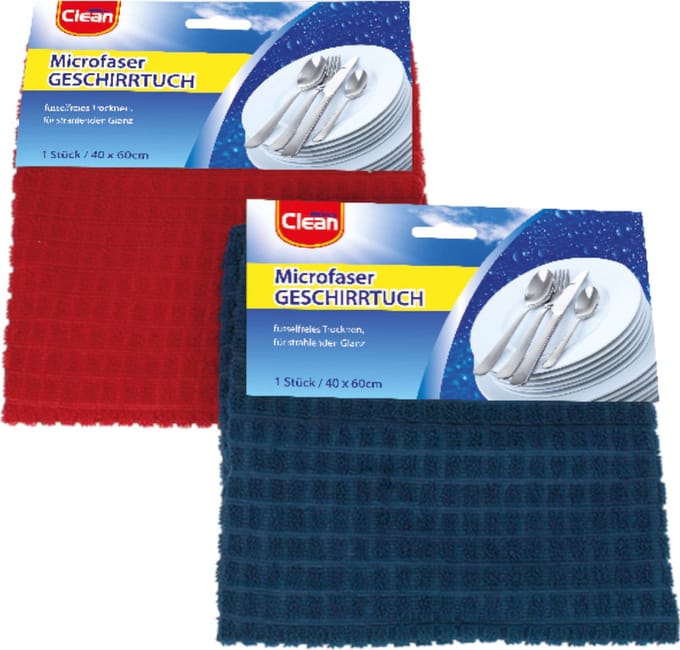 Clean Theedoek microvezel 40x60cm 2-voudig