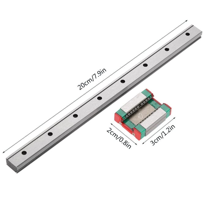 1 stuks LML12B Miniatuur Lineaire Railgeleiding 12mm Breedte Schuifblok (200 mm)