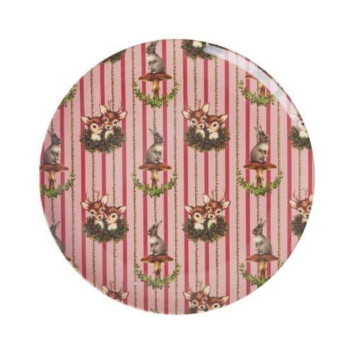 Rice kerst melamine bord rond klein sweet forest
