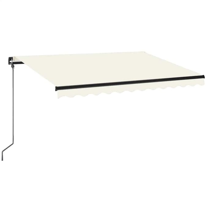 vidaXL - Luifel - handmatig - uittrekbaar - met - LED - 350x250 - cm - crèmekleurig