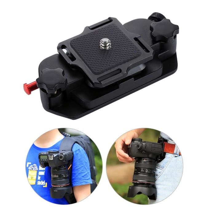 PULUZ Camera Clip Camerariem Holster Mount Taille Clips Houder Hanger Aluminium Quick Release zwart